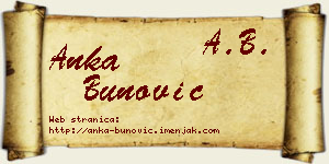 Anka Bunović vizit kartica